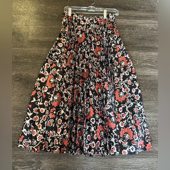 Saloni printed pleated midi skirt - size 4 - Picture 3 of 4